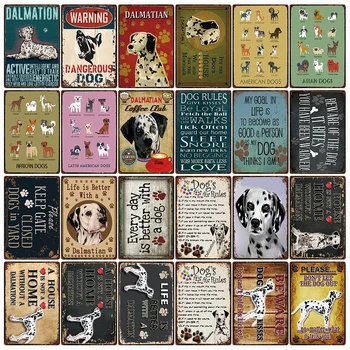 [Kelly66 ] Правила Для Домашних Собак, Предупреждающие О Лучшей жизни С Металлическим знаком Dalmation Home Decor Bar Wall Art Painting Размер 20*30 СМ DG-13