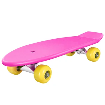 MOVTOTOP Детский комплект для скейтбординга Полный лонгборд для скоростного спуска с защитным снаряжением для мальчиков и девочек, начинающих детей (розовый)