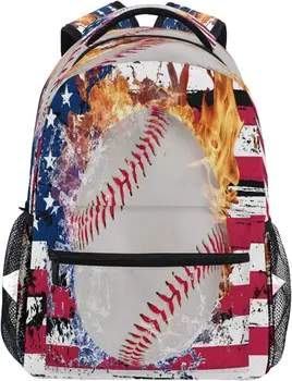 Американский бейсбольный рюкзак для мальчиков и девочек, детская сумка для школьных книг с флагом США в стиле Гранж, водонепроницаемые рюкзаки для студенческих ноутбуков