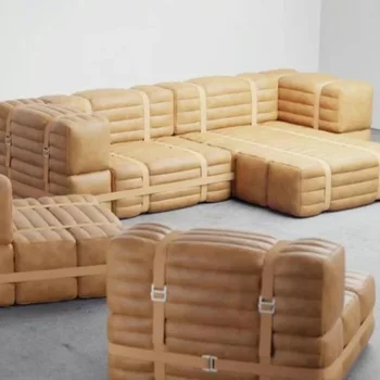 Дизайнерский диван для тостов С высоким профилем, гостиная, большая и маленькая квартира, Винтажный кожаный диван с прямым рядом,