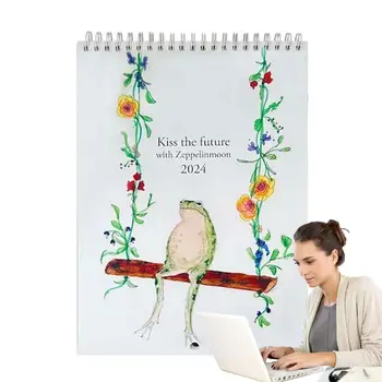 Ежемесячный настенный календарь с мультяшным дизайном Flying Fly, настольный календарь, настенный календарь с крючком Для добрых пожеланий и надежды