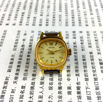 Женские ручные Старые механические часы отправляются с квадратными наручными часами из черной кожи с ручным заводом, женские часы Reloj с золотым циферблатом, часы