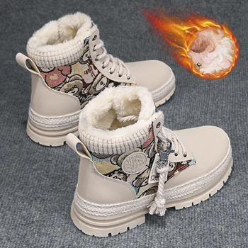 Зимняя мужская обувь, зимние ботинки, теплые повседневные кожаные ботильоны на платформе, дизайнерские роскошные ковбойские боевые тактические походные ботинки 