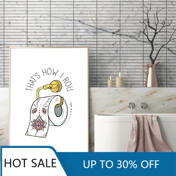 Картина на холсте в скандинавском стиле, рулон туалетной бумаги, печать плакатов, современный минимализм, буддизм, картины для настенного искусства, декор ванной комнаты