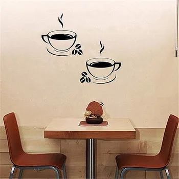 Кофейные чашки с рисунком из бисера Паб Кафе Кухня Домашний декор Художественная наклейка на стену Наклейка на стену в Европейском стиле украшение дома