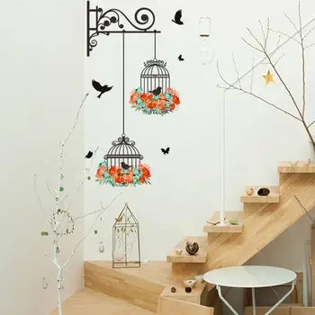 Креативные обои для домашнего декора, наклейка на стену в виде милой птичьей клетки, художественная роспись, фон для телевизора в гостиной, украшение детского сада