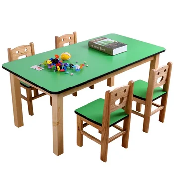 Наборы детской мебели Мебельные наборы сосна массив дерева стол стул набор детский стол новый 120*60*50см 27*27*52см