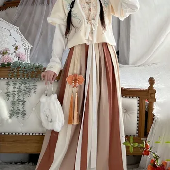 Оригинальное платье Hanfu 2023, Женский зимний стиль Tang Beizi, Теплые Пушистые элементы Han, Повседневный костюм Hanfu