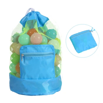 Пляжная сумка для хранения, сумка-тоут, детская складная пляжная сетчатая сумка, сетка-органайзер для игрушек для путешествий большой емкости, портативный рюкзак для хранения