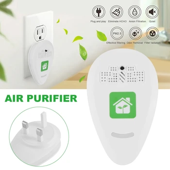 Подключаемый мини-портативный очиститель воздуха с отрицательными ионами на 5-12 миллионов для спальни, кухни, ванной комнаты, офиса
