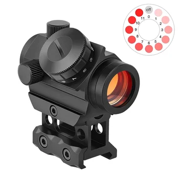 Прицел 2MOA Red Dot 1x20 мм Рефлекторный Прицел Водонепроницаемый, Ударопрочный и Противотуманный Прицел Red Dot с Креплением на 1 дюйм выше