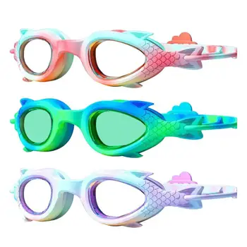 Профессиональные очки для плавания с русалками из мультфильмов для девочек, водонепроницаемые очки для плавания с защитой от запотевания, не протекающие Очки для плавания для детей