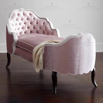 Розовое кресло принцессы в американском стиле Кантри, диван-кресло, Королевское кресло, Простая кровать для красоты, Двуспальный диван