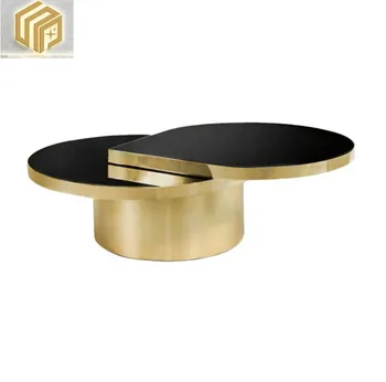 Скандинавский дизайнерский чайный столик простой из нержавеющей стали золотой вращающийся журнальный столик бытовой диван для гостиной приставной столик