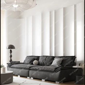 Современный минималистичный пуховый диван, очень широкое сиденье, глубокое откидывание, диван для гостиной из наждачной ткани