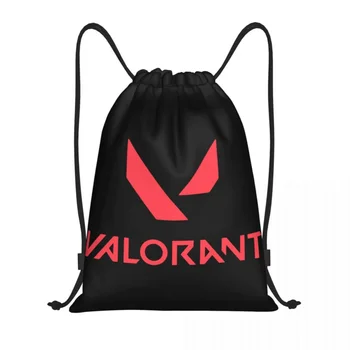 Сумки на шнурке с логотипом Game Valorant на заказ Для мужчин и женщин, легкий рюкзак для хранения в спортивном зале