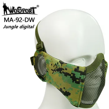 Тактические маски для Страйкбола Металлическая Стальная сетка Защищает уши Маска Для полевой охоты Военные Военные игры Тактическая Стрельба Пейнтбольная маска