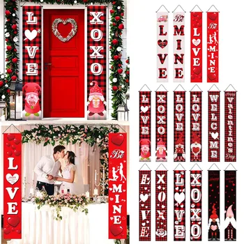 Украшение на День Святого Валентина Двустишие Happy Valentine's Day Party Supplies Декоративный Баннер Love Xoxo Подвесной Орнамент На Входной Двери