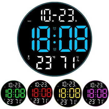 Цифровой будильник Отображение времени Даты недели температуры Настенные электронные часы для дома, фермерского дома, офиса